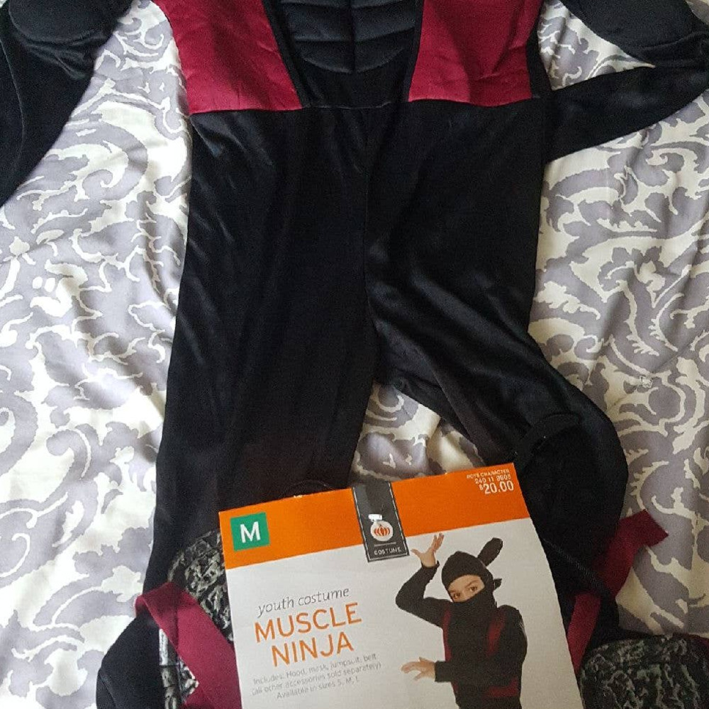 Halloween muscle ninja costume kid m 8-10